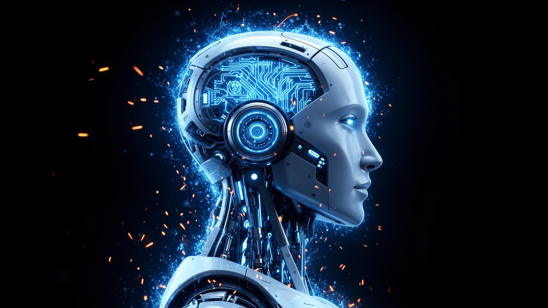 Futuristic AI humanoid